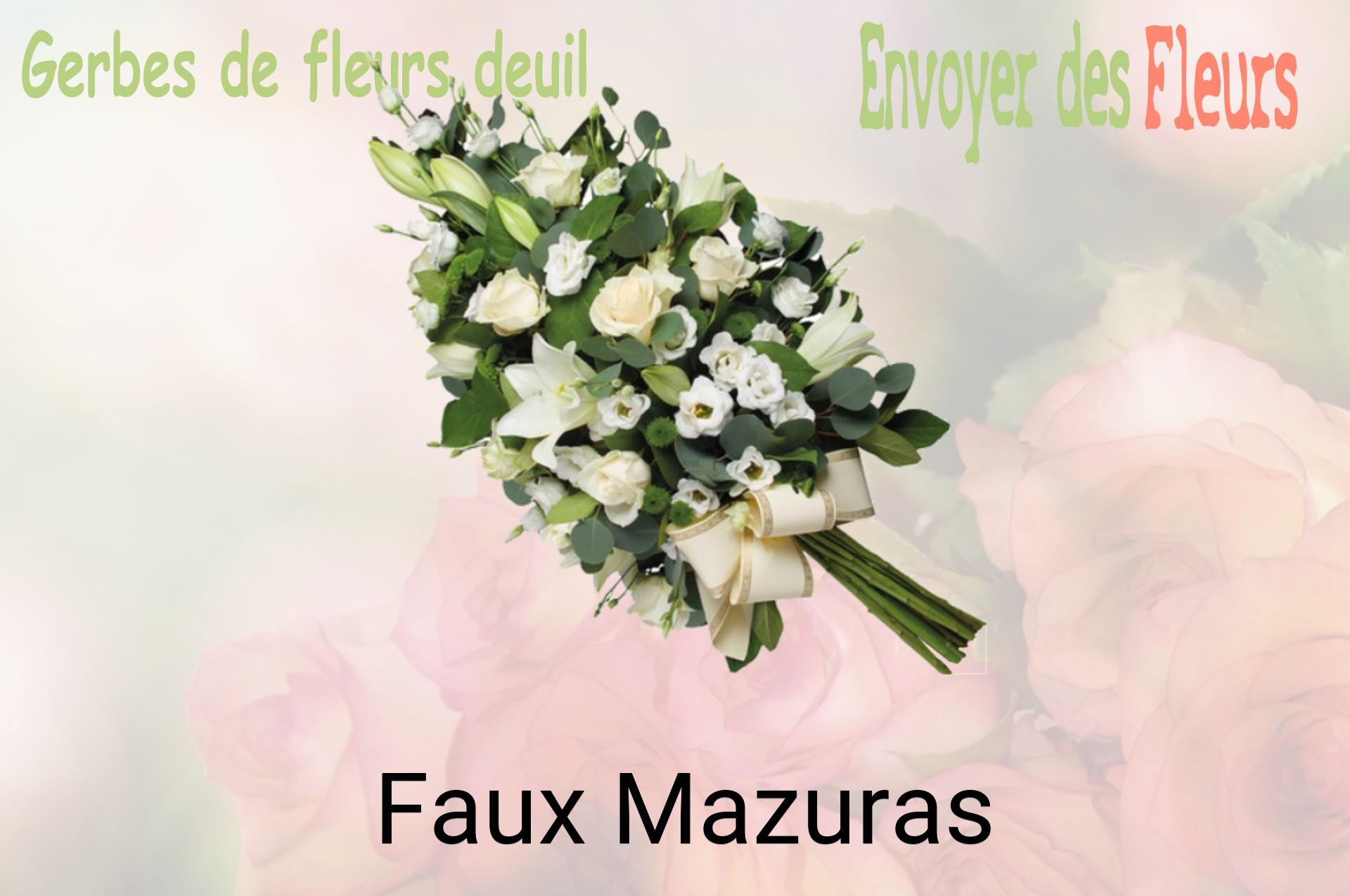 Gerbe de fleurs de deuil livrée à Faux-Mazuras
